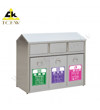 Three-compartment Stainless Steel Recycle Bin(TH3-100S) 